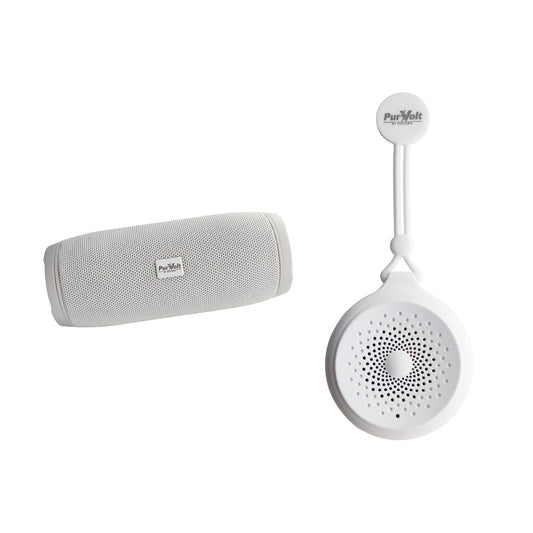 Pursonic Peak Wireless Speaker & Pursonic Waterproof Wireless Speaker Bundle – 360° Hi-Res Sound Anywhere, Anytime
